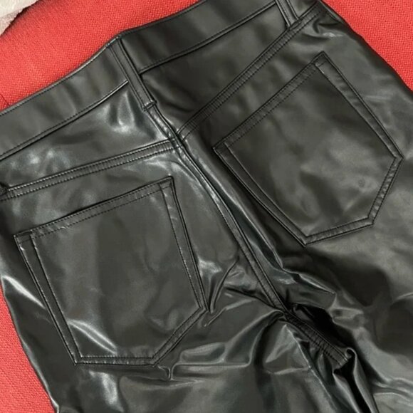 Abercrombie vegan leather straight leg pants Size 29 - Picture 2 of 5